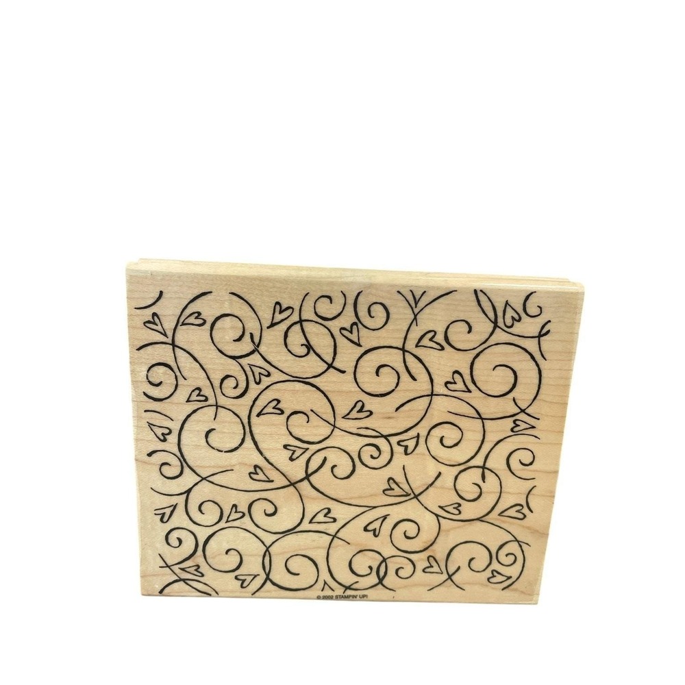 Stampin' Up! "Soft Swirls" Wood Mounted Rubber Stamp Background Floral Card